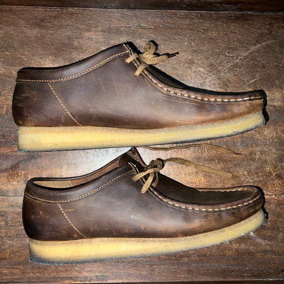 Clarks Original Wallabee in Beeswax Leather-Brown Sz 10.5M - Picture 2 of 7